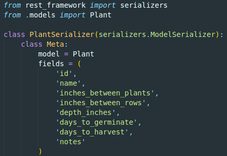 plant serializer