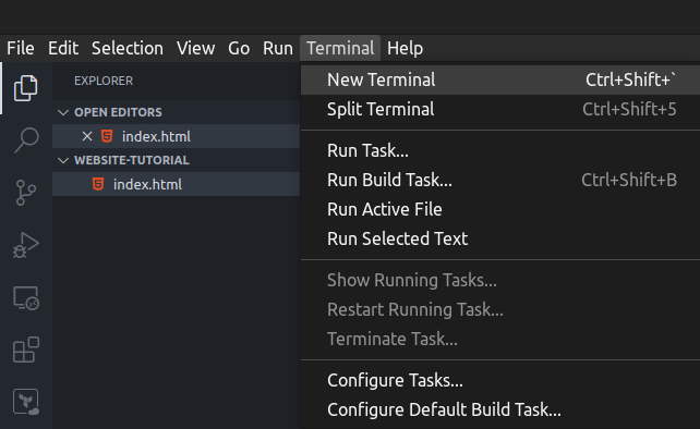 open terminal